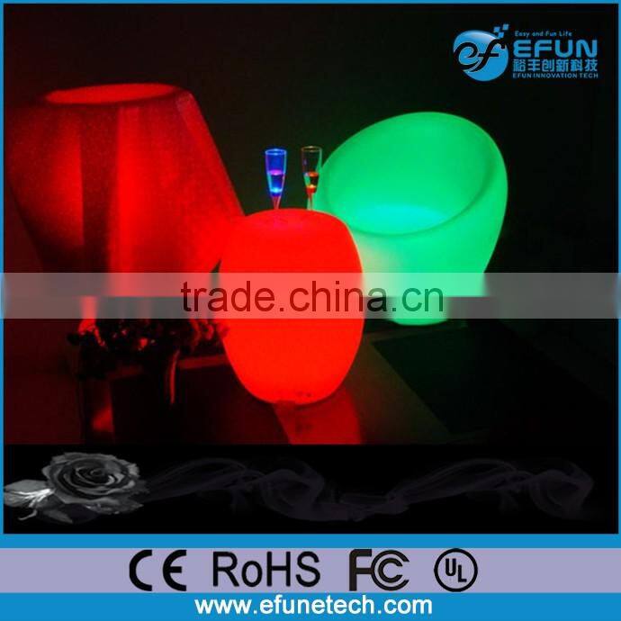 Light source SMD leds illuminated rgb color changing rechargeable led round egg-shaped coffee table