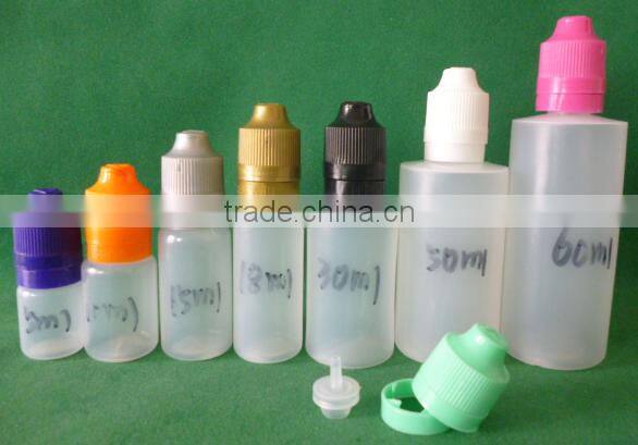 10 ml triangle e liquid PE bottle with childproof and tamper proof cap