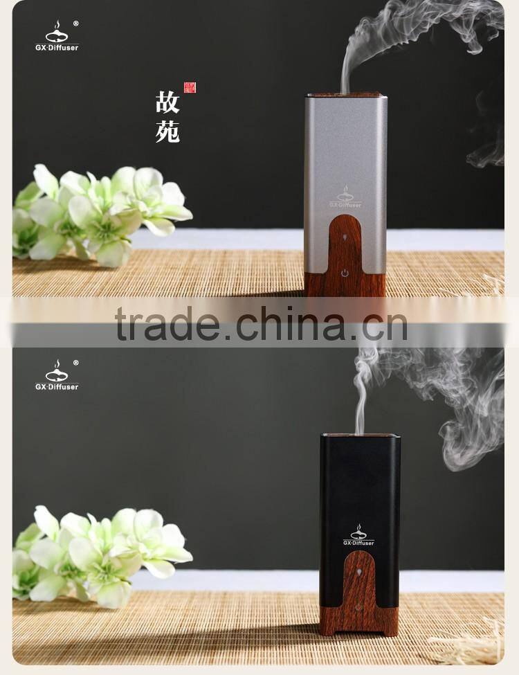 Mini LED USB wood grain purifier/essential oil diffuser with aluminium alloy