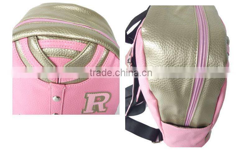 High quality Korean Splice style pu leather girl and boy school backpack bag