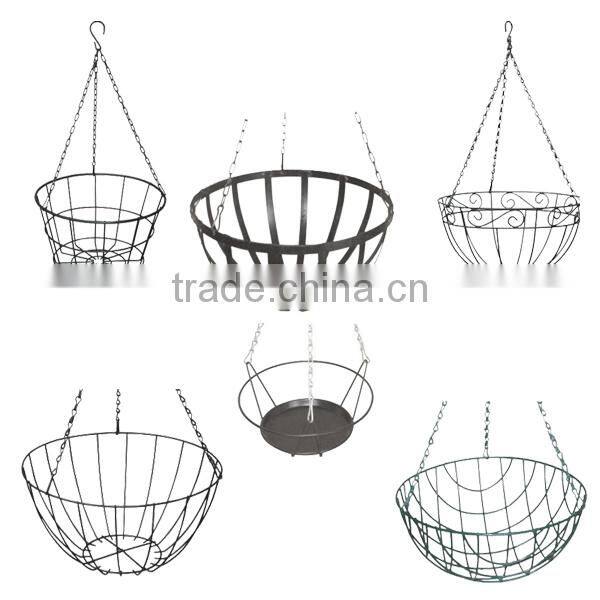 Metal Garden Planter With Coco Liner Flower Basket Planter