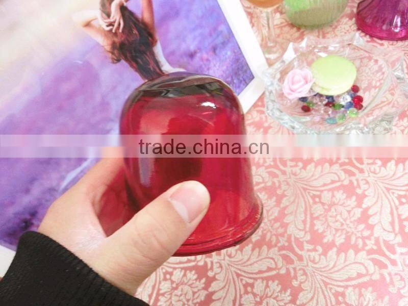 spary red color glass material empty lampshade cover