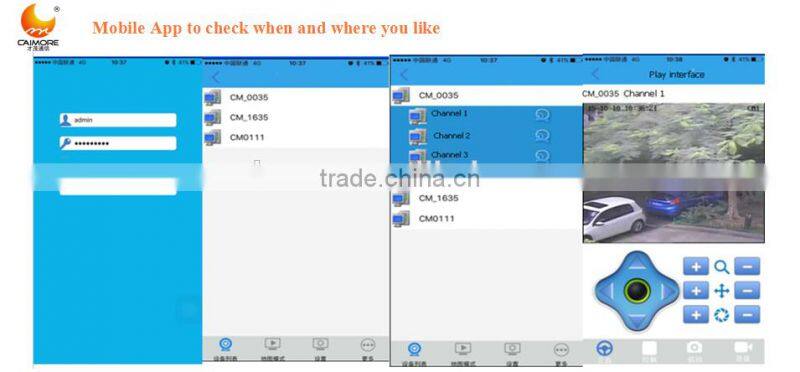 4 CHANNEL GPS 3G 4G SD CARD MNVR for security with IP camera
