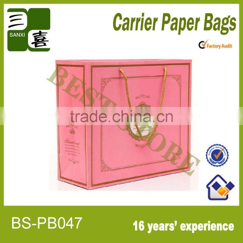 Stripe paper bag for clothes packaging with factory low price