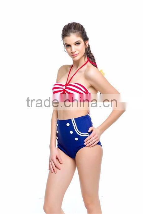 2016 retro high waist bikini