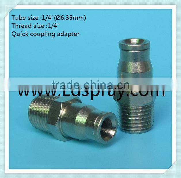 1/4" (6.35mm)High pressure (1500psi) T slip lock fittings connect