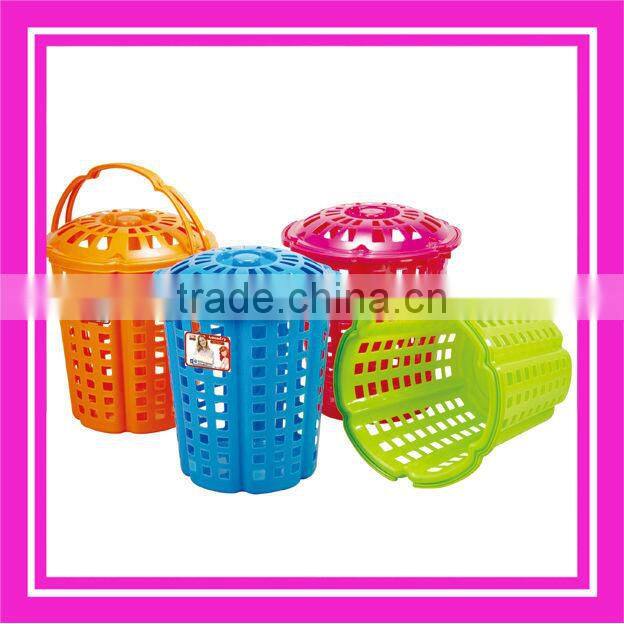 houseware handle plastic laundry basket with lid