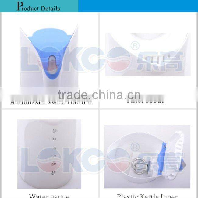1.8L Cordless Plastic electric kettle with CE/CB