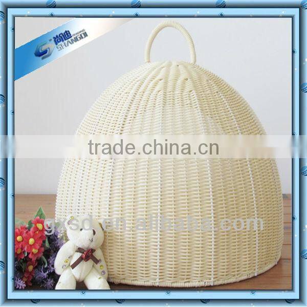 SD products white eco-friendly plastic rattan pet basket lovely cat house