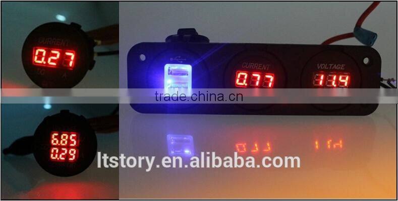 DC Waterproof Round Digital only current Ammeter socket