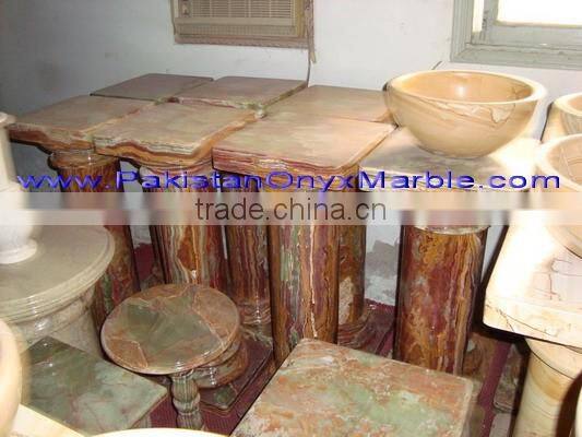 NATURAL RED ONYX PEDESTALS