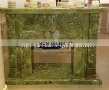 MODERN DESIGN AFGHAN GREEN JADE ONYX FIREPLACES