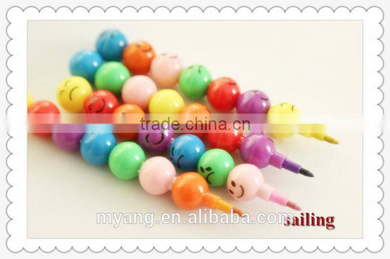 Lovely expression Non-toxic plastic haw shaped 7 Colored Crayons