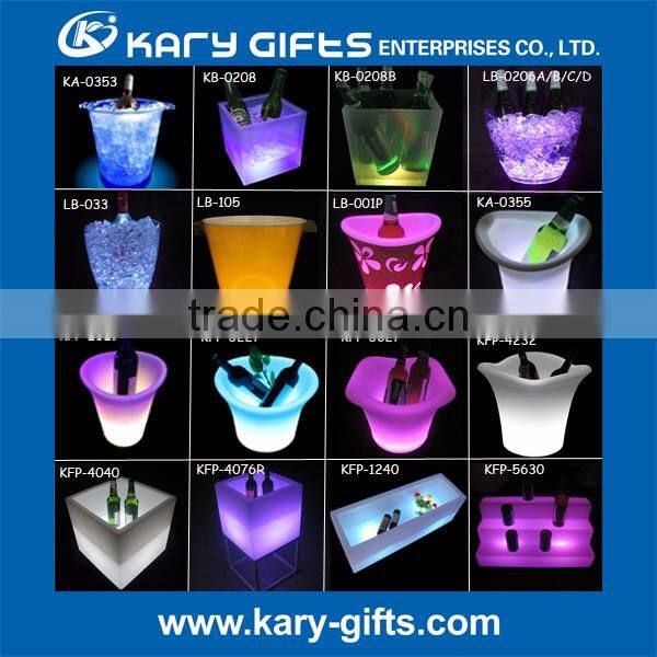 Cheap battery operated led ice bucket party cooler for 2 bottles