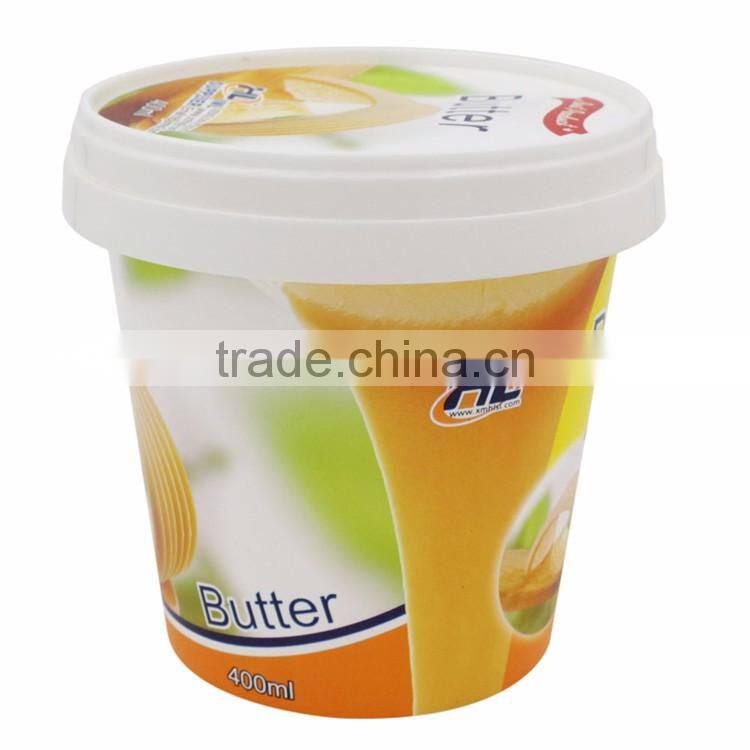 High Quality Food Grade 400g Cheese Container with Small Waterproof Containers Box Food, Transparent Plastic Cup for Butter Stor