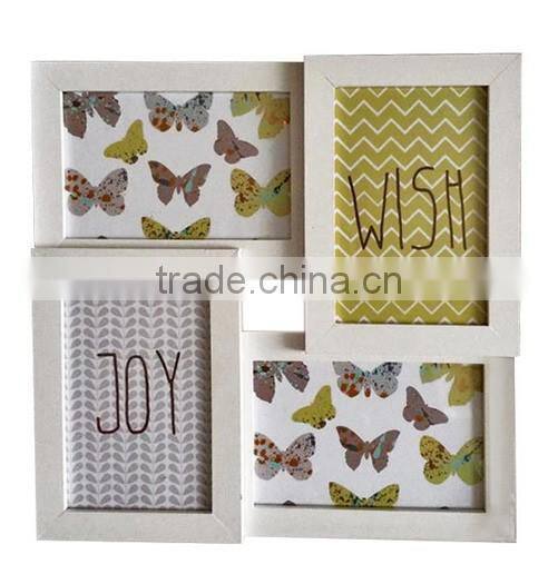 Store More 4 Compartment White MDF Display Photo Frame