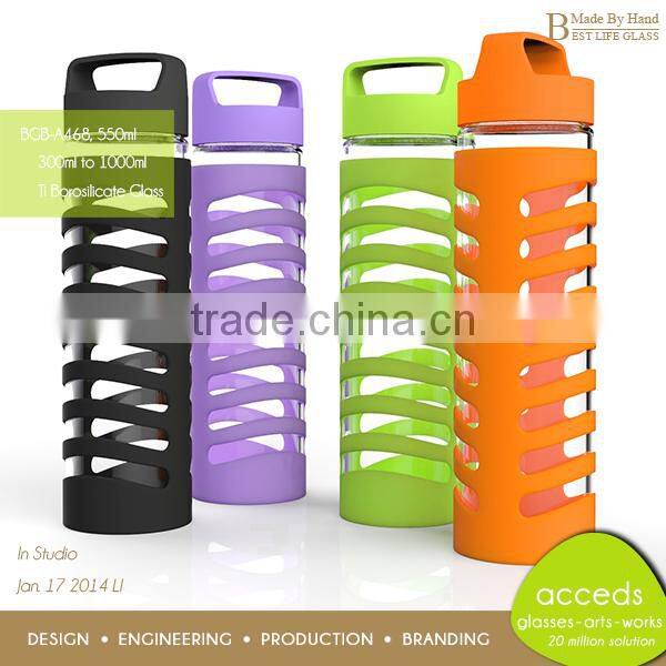 Hot Selling Borosilicate Fancy Water Glass Bottle BPA free
