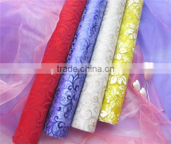 With beautiful design cheap organza fabric roll christmas decoration
