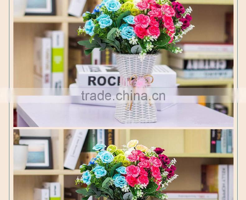 table centerpiece single stem white rose artificial flower