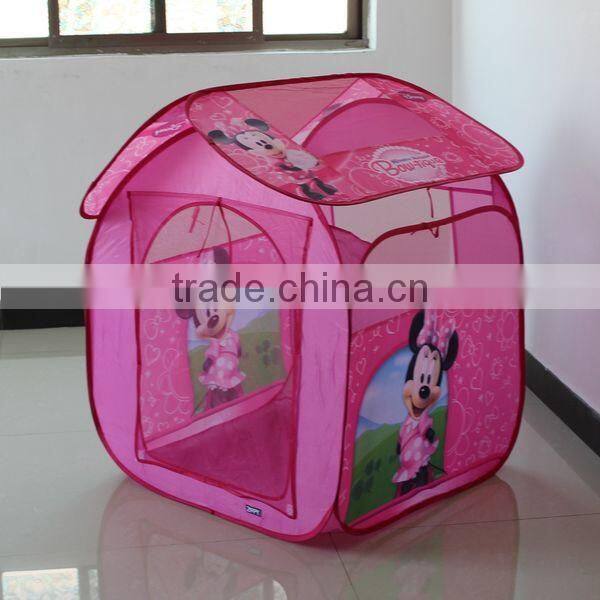 Cartoon Pop up Play Tent Pink Playhouse For Girls
