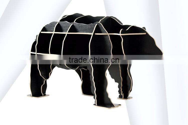 Bear Puzzle Table,Creative Animal Furniture,MDF DIY Assembled Bear Table For Fashion Living Room,Wooden Animal Furniture