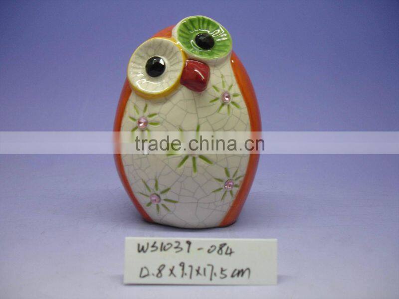 Custom Ceramic Owl Shaped Money Bank for Kid
