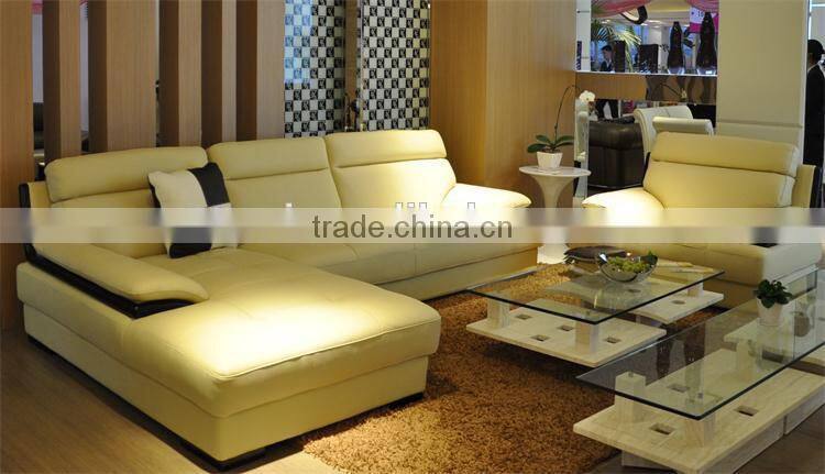 high qulity italian geniune leather corner sofa for living room