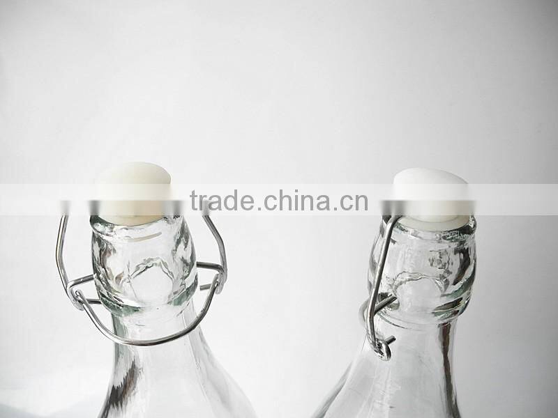 1 liter christmas printing vintage style glass clip top preserve bottles