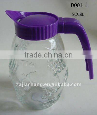 900ml glass fruit juice jar with plastic lid D001-1