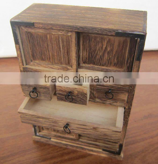 handmade antique mini wooden furniture or jewelry storage box