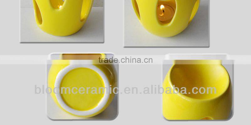 Wholesale yellow ceramic candle oil burner
