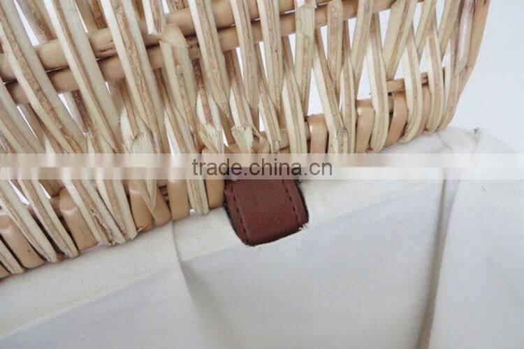 China new style home storage decorative split wicker fabric laundry basket cover