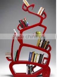 plastic bookcase, plastic bookself, plastic red bookrack