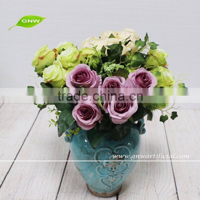 GNW FL-RS70-8CM High similation cheap silk single red rose flower for home decoration