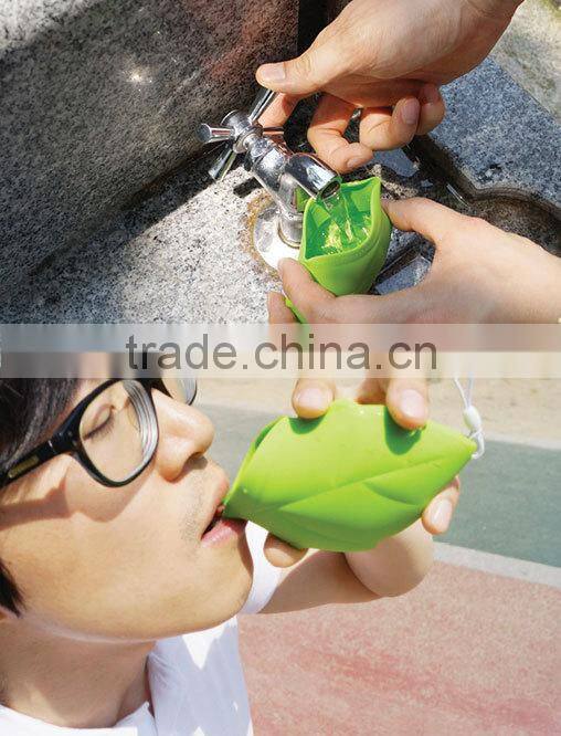 leaf travel cup outdoor cup silicone drinking cup