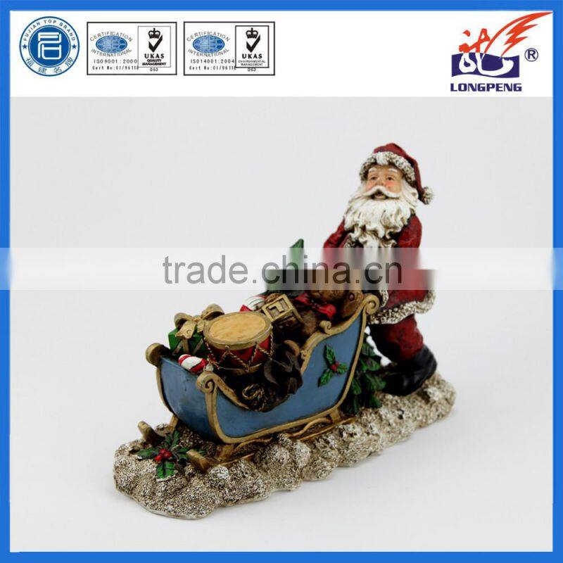 Polyresin Led Santa Claus Figurine with Gifts