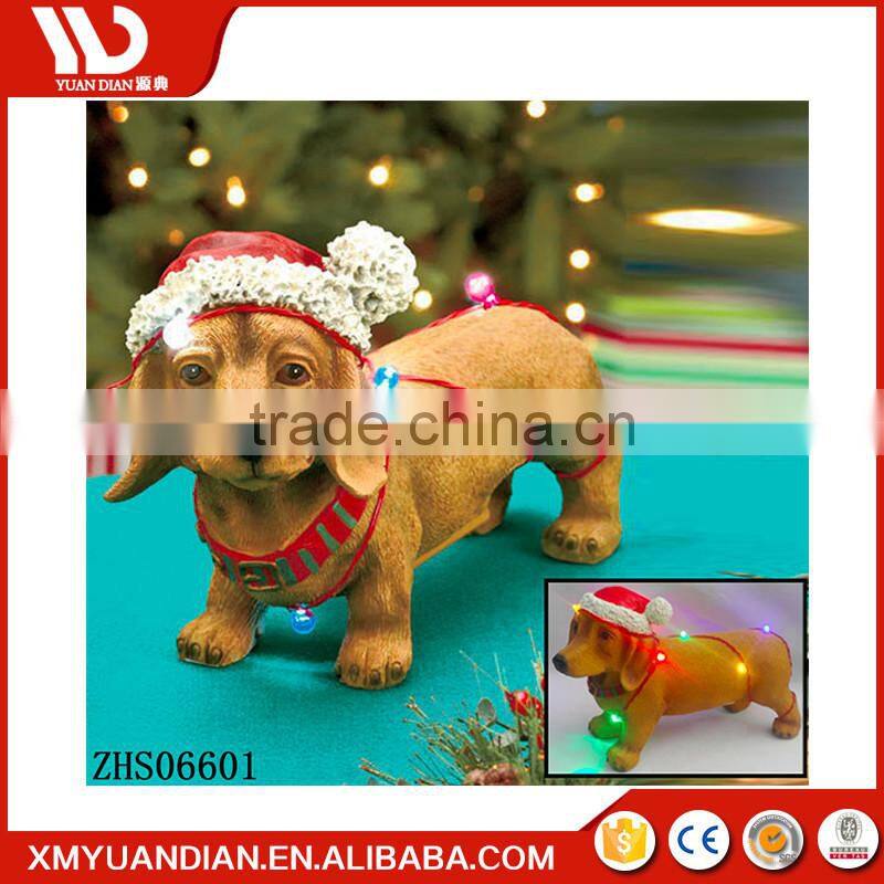 Manufacturer China Animal Gift Craft Large Resin Christmas Light Led Ornaments Wholesale
