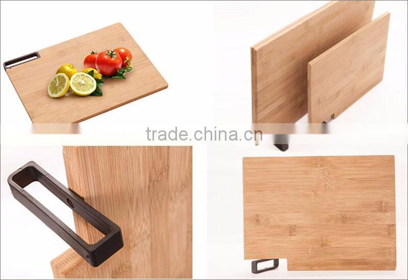 Bamboo chopping block with stand rotate feet cutting board