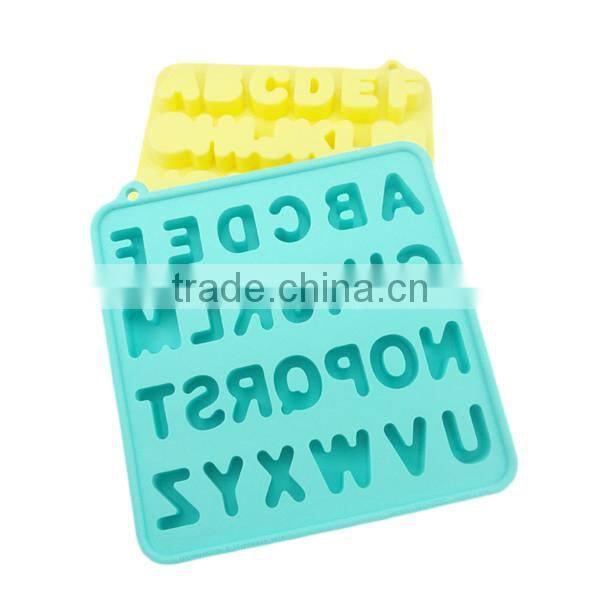 Fancy silicone ice cube tray with alphabet letter A to Z shaped