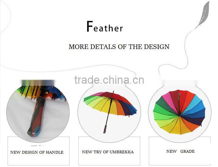 27" golf rainbow 24ribs umbrella in pongee fabric umbrella to south america