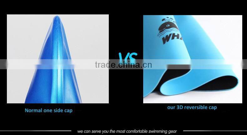 3D swim cap with 100%silicone, 3D reversible ball swim cap
