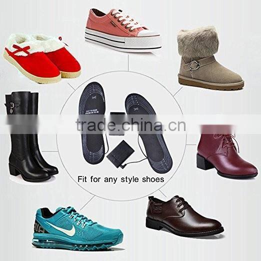 Thermal rechargable heated insoles fit any sizes of shoes