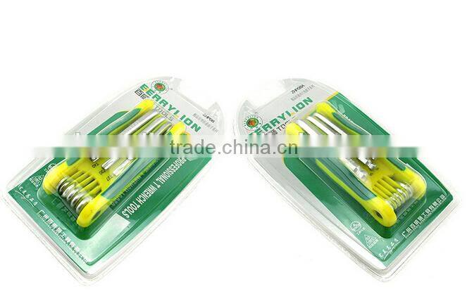 Berrylion tools ball end 8pcs foldable allen key set with reasonable price
