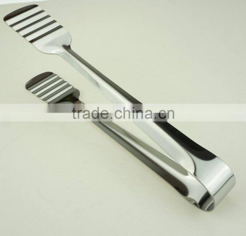 39052 Stainless Steel Kitchen Tongs BBQ Grill Food salad Tongs Ice Tongs