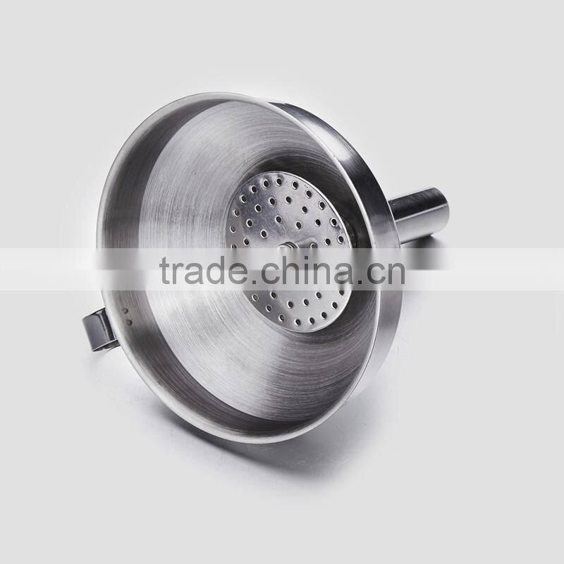 stainless steel funnel with removable strainer /metal funnel in different size
