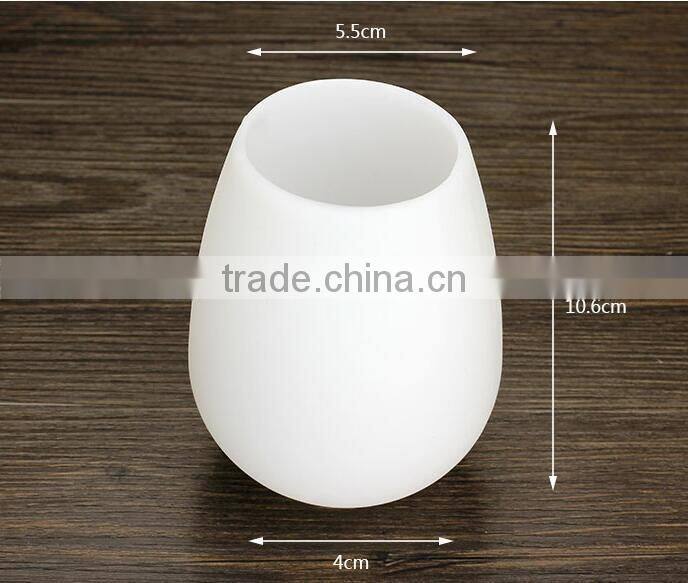 Custom LOGO Wine Cup Food Grade Unbreakable Stemless Cup Cheap Colored Silicone Wine Glasses For Outside Parties