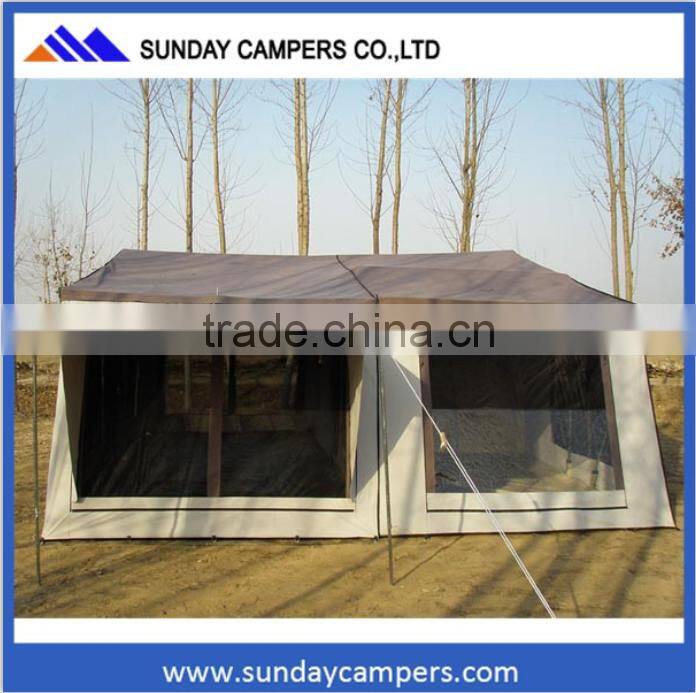 14oz canvas trailer tent with skylight for truck made in china