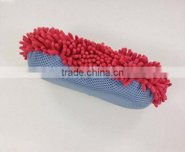 8 shape microfiber chenille mesh double side car wash advertising sponge