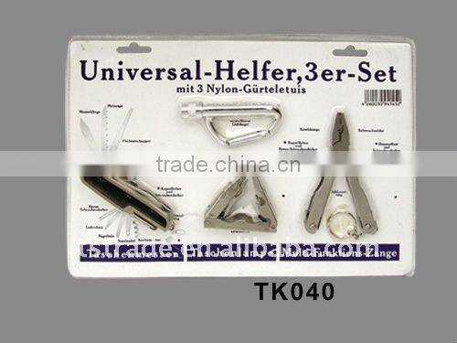 2014 Hardware multi function stainless steel plier hand tools with blister card TK040