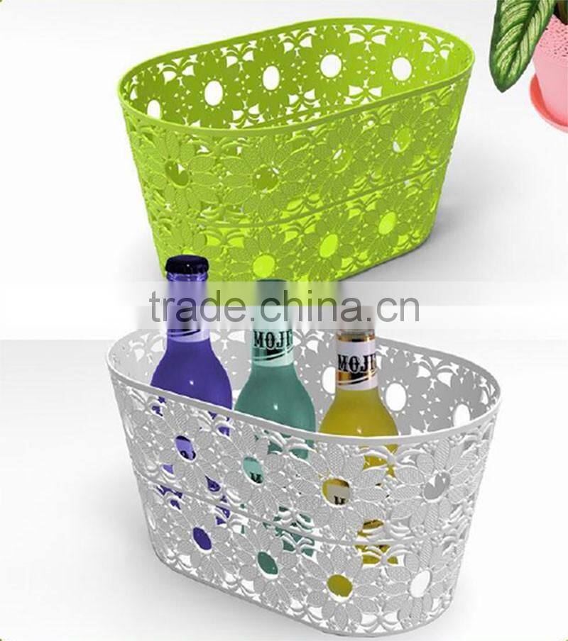 2016 New Type plastic pp storage basket with sunflower